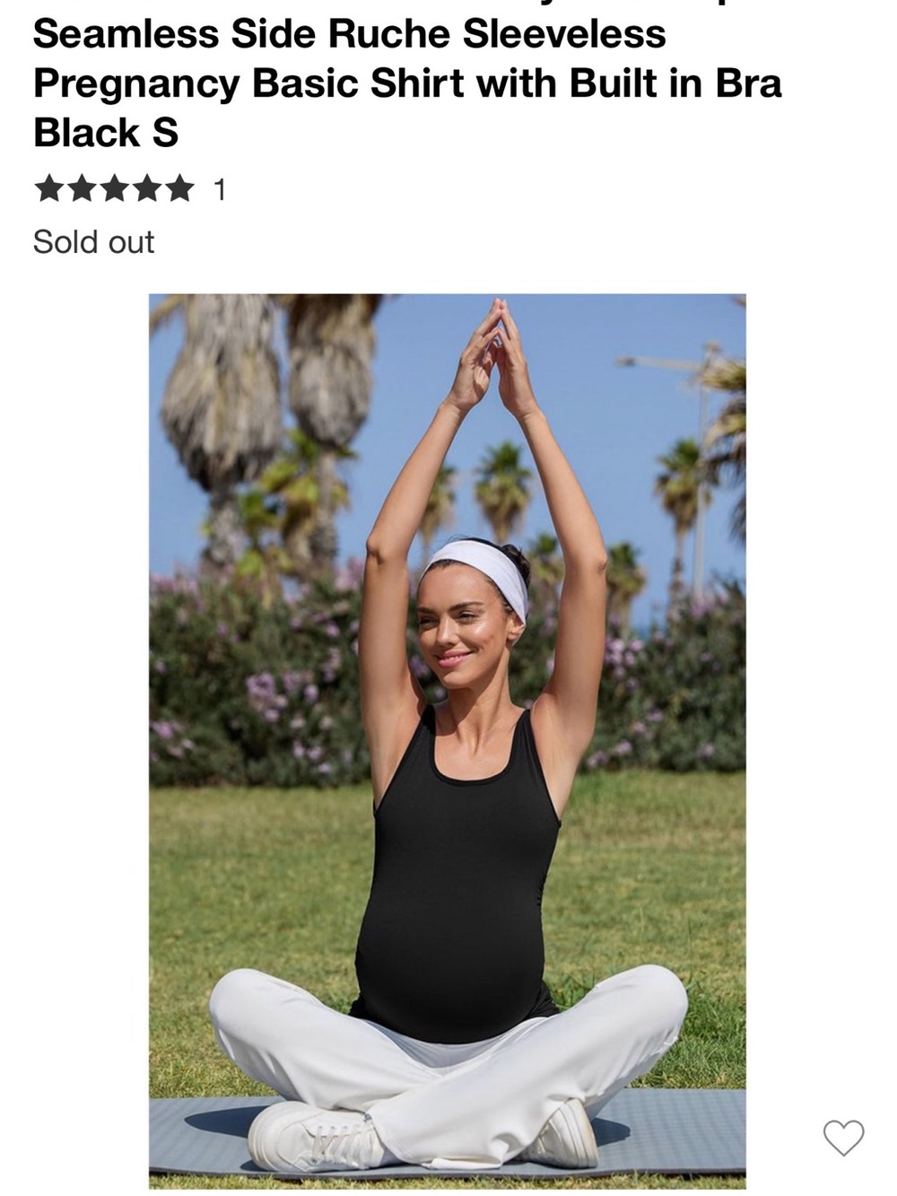 Seamless Sleeveless Maternity Tank - Black